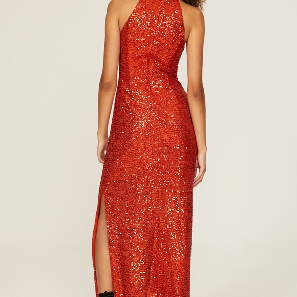 RACHEL Rachel Roy Burnt Orange Sequin Harland Gown - Picture 3 of 5